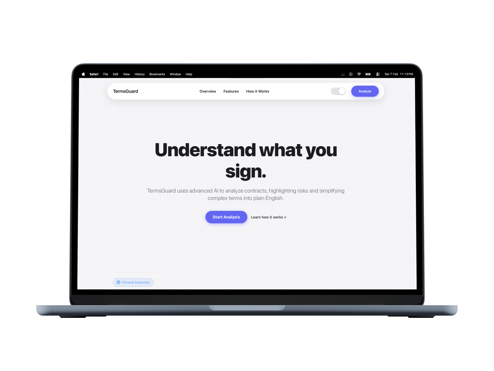 TermsGuard — AI-powered tool to scan and simplify terms & conditions.